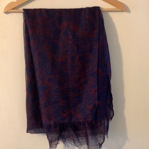 GAP blue and red paisley lightweight scarf